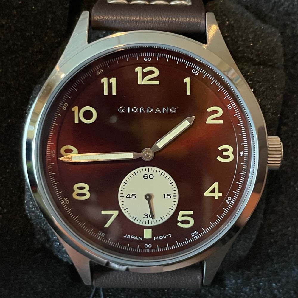 Giordano GD-1168-06 42mm Quartz Leather Mens Watch